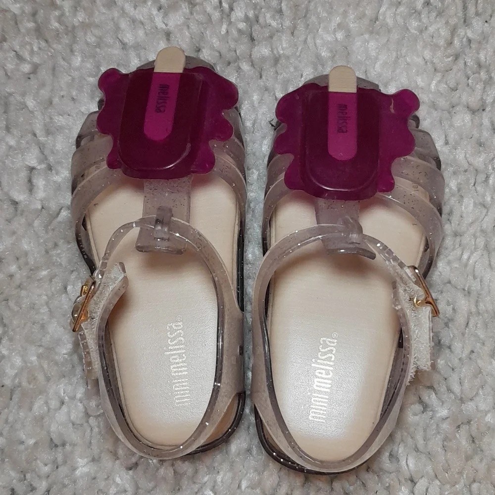 MINI MELISSA POPSICLE  ARANHA clear & Purple Jelly Sandals Size 7 - Picture 7 of 12